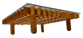 XL Kyoto Graphic Coffee Table by Gianfranco Frattini for Ghianda / Knoll, 1974